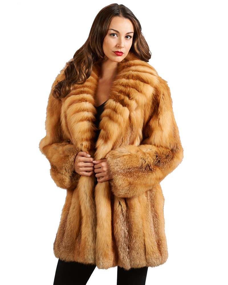 The Vanessa Red Fox Fur Stroller: FurHatWorld.com