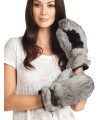 Sibirien Kaninchen Pelz Handschuhe in grau