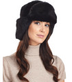 Der Sochi-Pelz-Damen russischen Hut in Schwarz