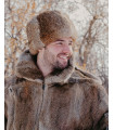 Darian Rabbit Fur Cossack Hat in Brown