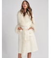 Astrid Cashmere Coat wirth Mongolian Lamb Fur in Ivory