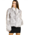The Melodie Blue Fox Fur Bomber