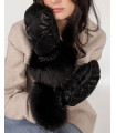 Reyna Puffer Mittens with Fox Fur Cuff