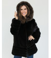 Jayden Blackglama Mink Coat with Sable Fur Hood
