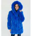 Kai True Blue Fox Fur Coat