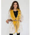 Louise Sheared Mink Coat with Fox Fur Trim