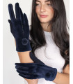 Touchscreen Gloves with Mink Pom Pom