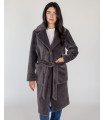 Wool Wrap Coat in Slate - Size Small