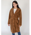 Wool Wrap Coat in Brown - Size Small