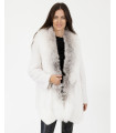 Estelle Bella Bleached White Mink and Fox Fur Coat
