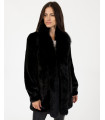 Caitlin Black Mink and Fox Fur Jacket