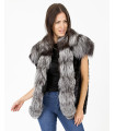 Ryder Mink Fur Vest with Silver Fox Fur Trim