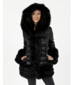 Laurie Black Puffer Jacket with Fox Fur