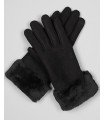 North Ice Shearling Sheepskin Gloves in Black