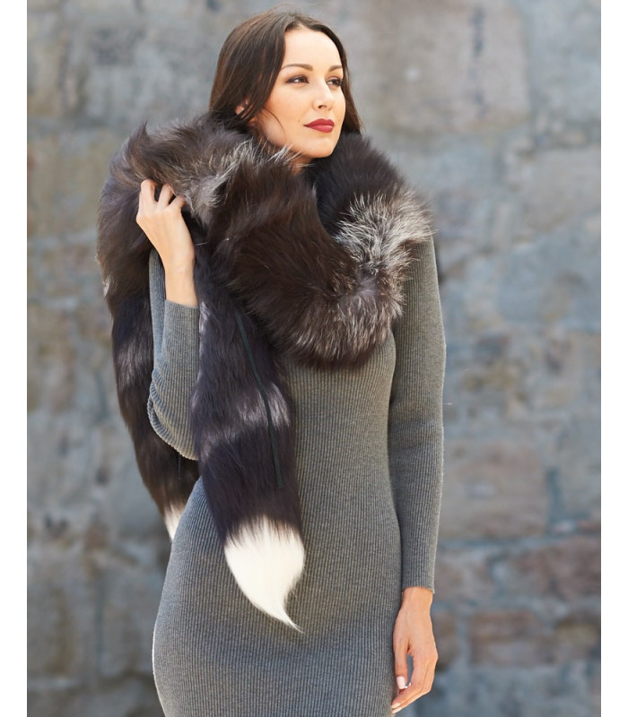 The Paula Silver Fox Fur Boa Scarf