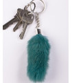 Rabbit Paw Mini Fur Bag Charm in Teal Blue