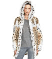 Media chaqueta con capucha de piel de Monique Lynx