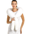 Cecilia White Fox Fur Fling with Tails