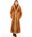 Women's Natasha Full Length Red Fox Fur Stroller Coat