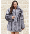 Women's Josephine Silver Fox Fur Stroller Coat