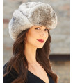 Las Damas de conejo Moscú completo de piel ruso sombrero en gris