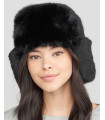 El Moscú completo conejo señoras ruso sombrero de piel en negro