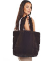 Inez Mink Fur Tote Bag with Mink Fur Handles