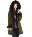 The Sergeant Black Fur Lined Military Parka with Fur Trim