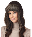 Ladies Ultimate Shearling Sheepskin Trappper Hat in Brown