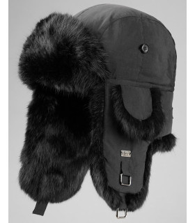 Black B-52 Aviator Hat with Black Rabbit Fur for Men