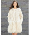 Breanna Beige Lamb Fur and Mongolian Coat
