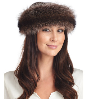 Natural Brown Beaver Fur Headband