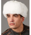 Rabbit Full Fur Trapper Hat for Men - White