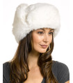 The Ladies Montreal Full Rabbit Fur Trapper Hat in White