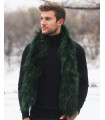 Austin Knit Finn Raccoon Fur Scarf For Men in Emerald