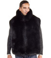 The Ethan Black Fox Fur Vest for Men