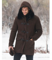 Harold Shearling Sheepskin Hooded Coat for Men
