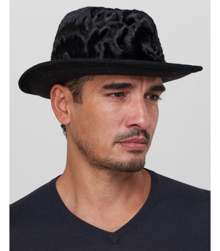Drake Lamb's Fur Fedora Hat in Black for Men: FurHatWorld.com