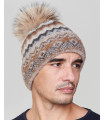 Jax Wool Beanie Hat with Finn Raccoon for Men