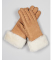 North Ice Shearling Sheepskin Gloves in Camel