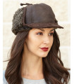 Lady Fudd Shearling Sheepskin Hat in Brown Frost