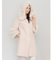 Poppy Blush Sheepskin Coat with Fox Fur Trim