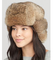 Las Damas de conejo Moscú completa Sombrero de piel ruso en Brow