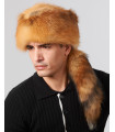 Davy Crockett sombrero de piel de zorro rojo
