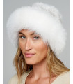 Hampton Mink Top Bowler Hat with White Fox Trim