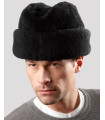 Black Mouton Sheepskin Cossack Hat for Men