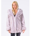 Aviana Silver Blue NAFA Mink Fur Jacket with Hood