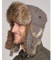 Brown Plaid Rabbit Fur Aviator Hat