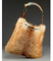 Dominique Red Fox Fur Purse with Horn Handle