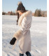Olsen Wool Wrap Coat in with Faux Fur Collar in Cream